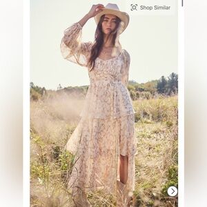 Francesca’s-Elena Toile Print Tiered Midi Dress